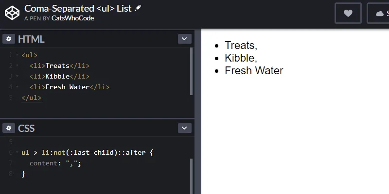 CSS Coma-Separated Lists