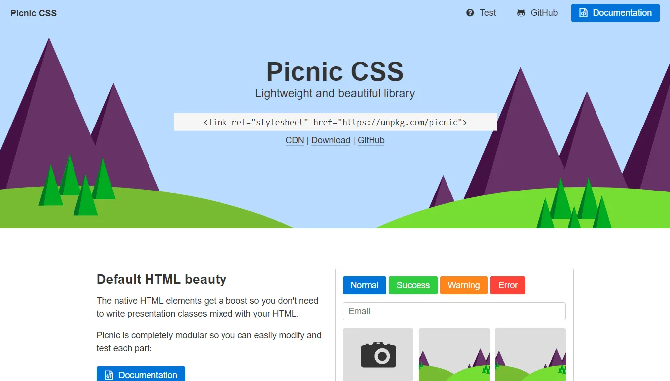 Picnic CSS for Responsive Design