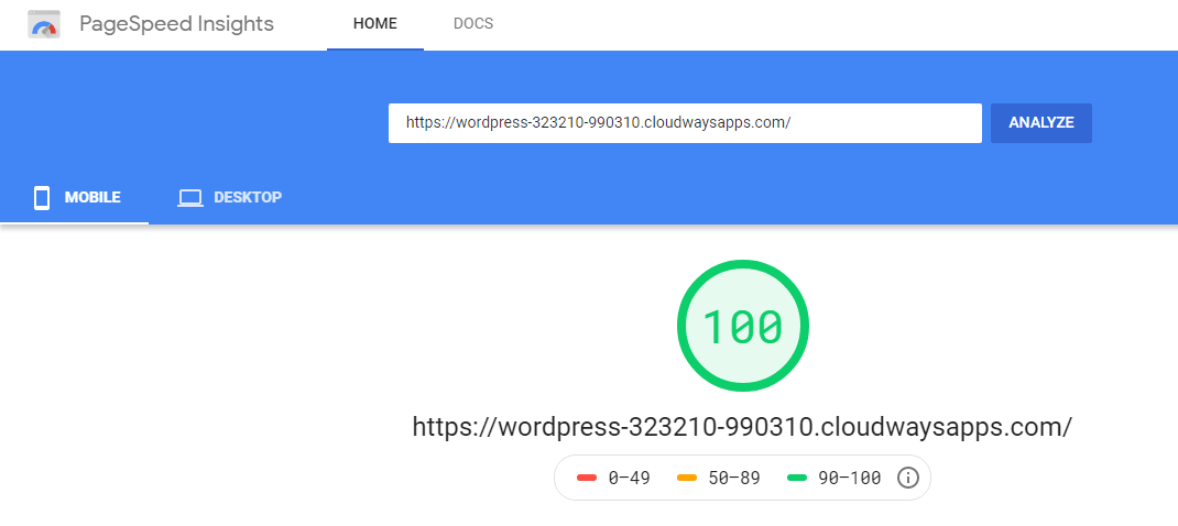 Cloudways Page Speed