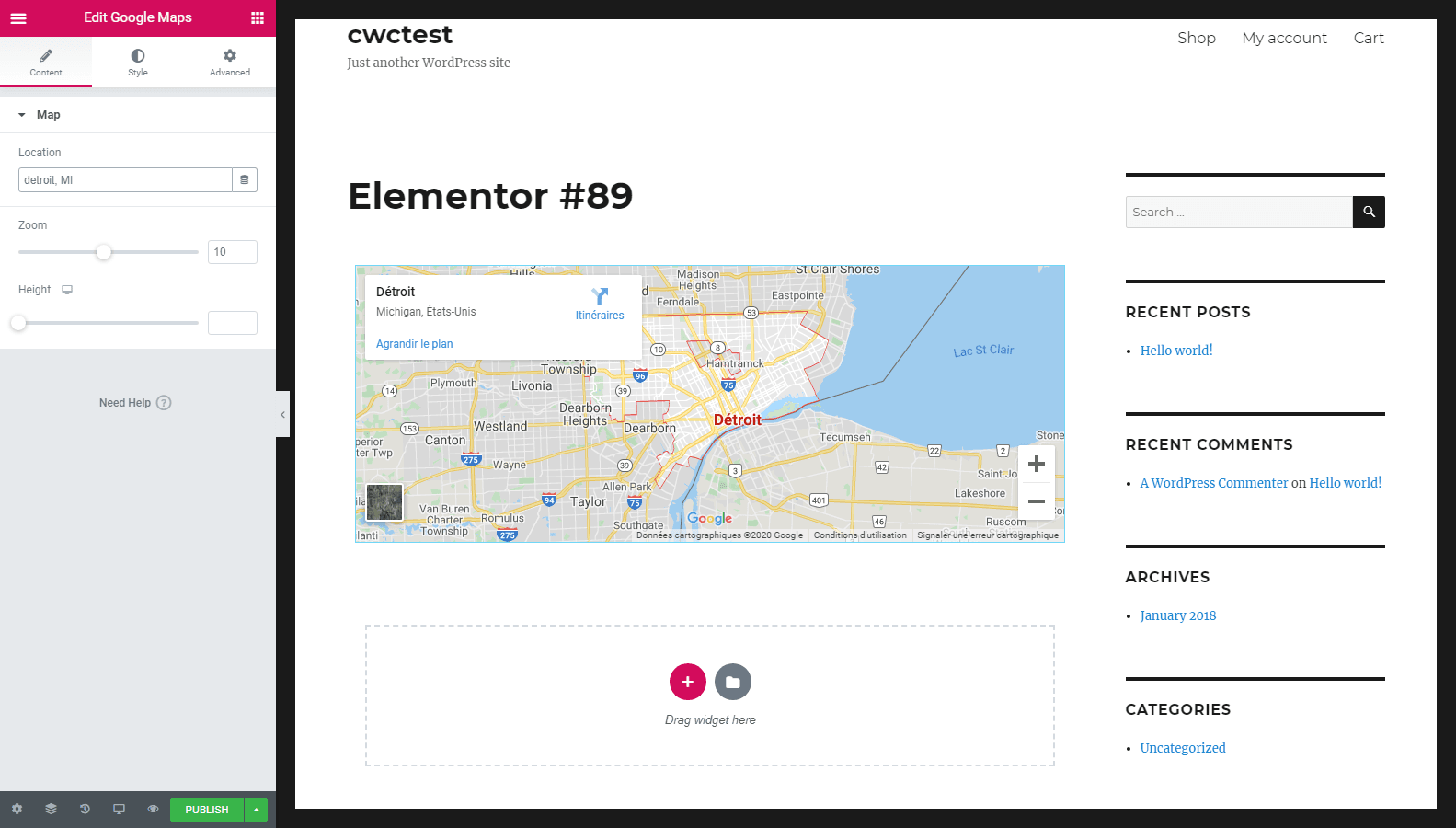 Elementor Map